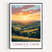 Cannock Chase Retro Travel Illustration