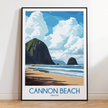 Cannon Beach Retro Travel Illustration
