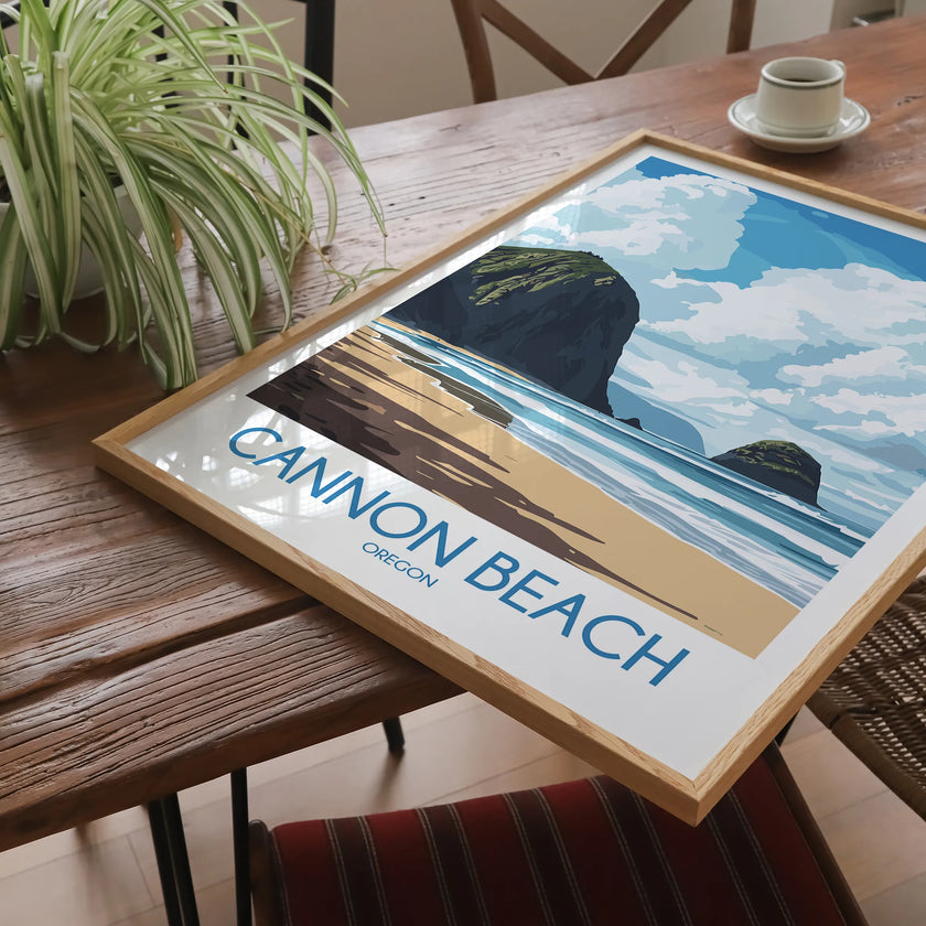 Cannon Beach Vintage Style Print