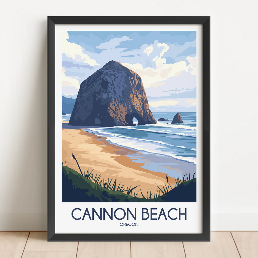 Cannon Beach Vintage Style Print