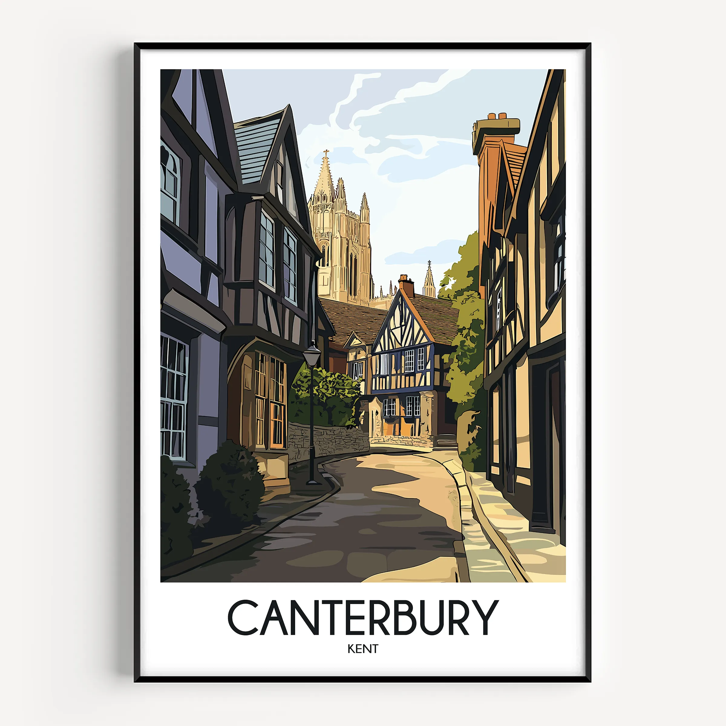 Canterbury Retro Travel Illustration