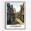 Canterbury Retro Travel Illustration
