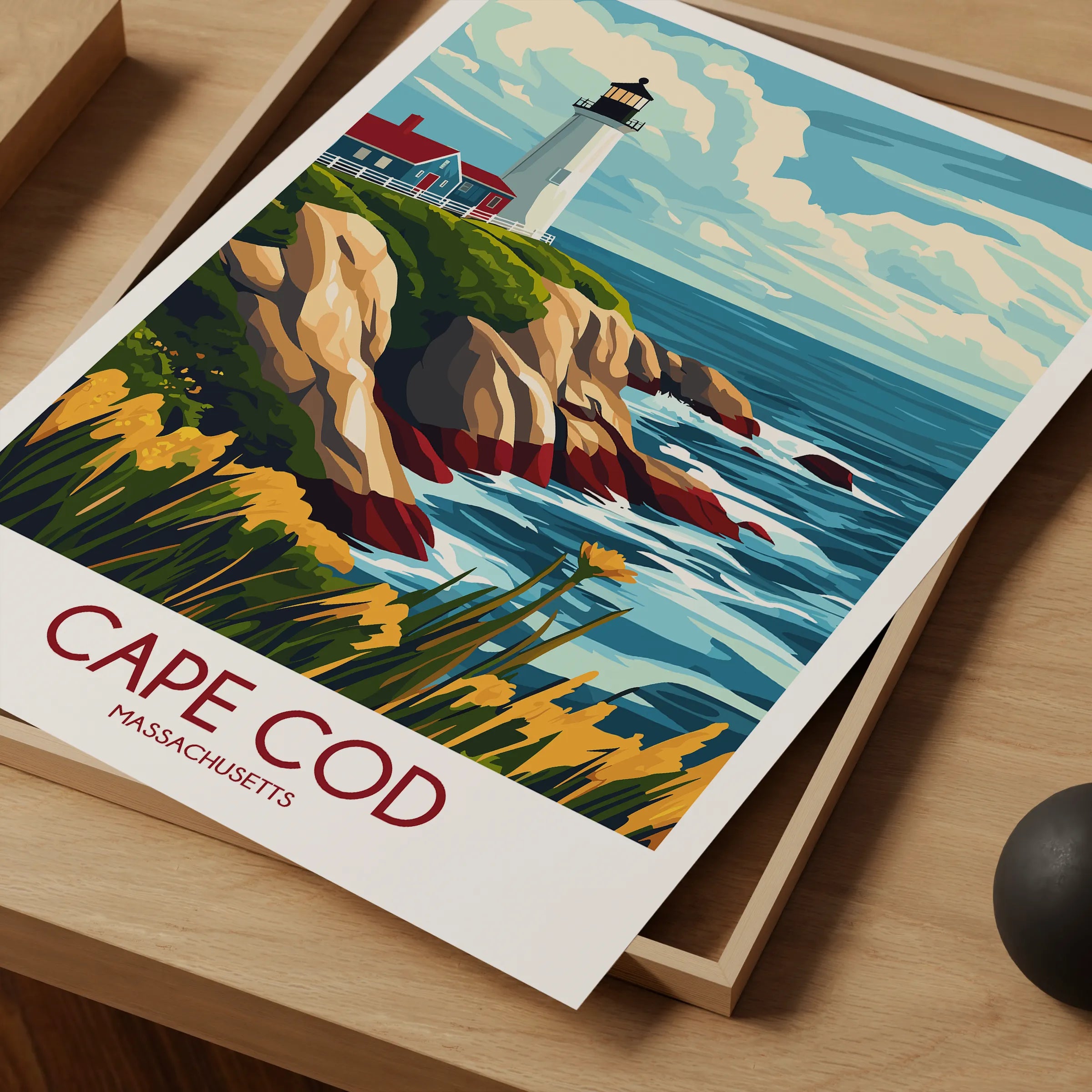 Cape Cod Retro Travel Illustration