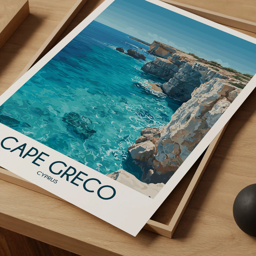 Cape Greco Retro Travel Illustration