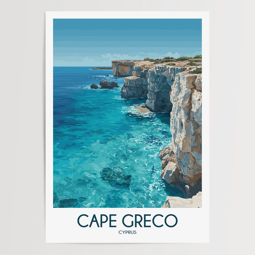 Cape Greco Vintage Style Print