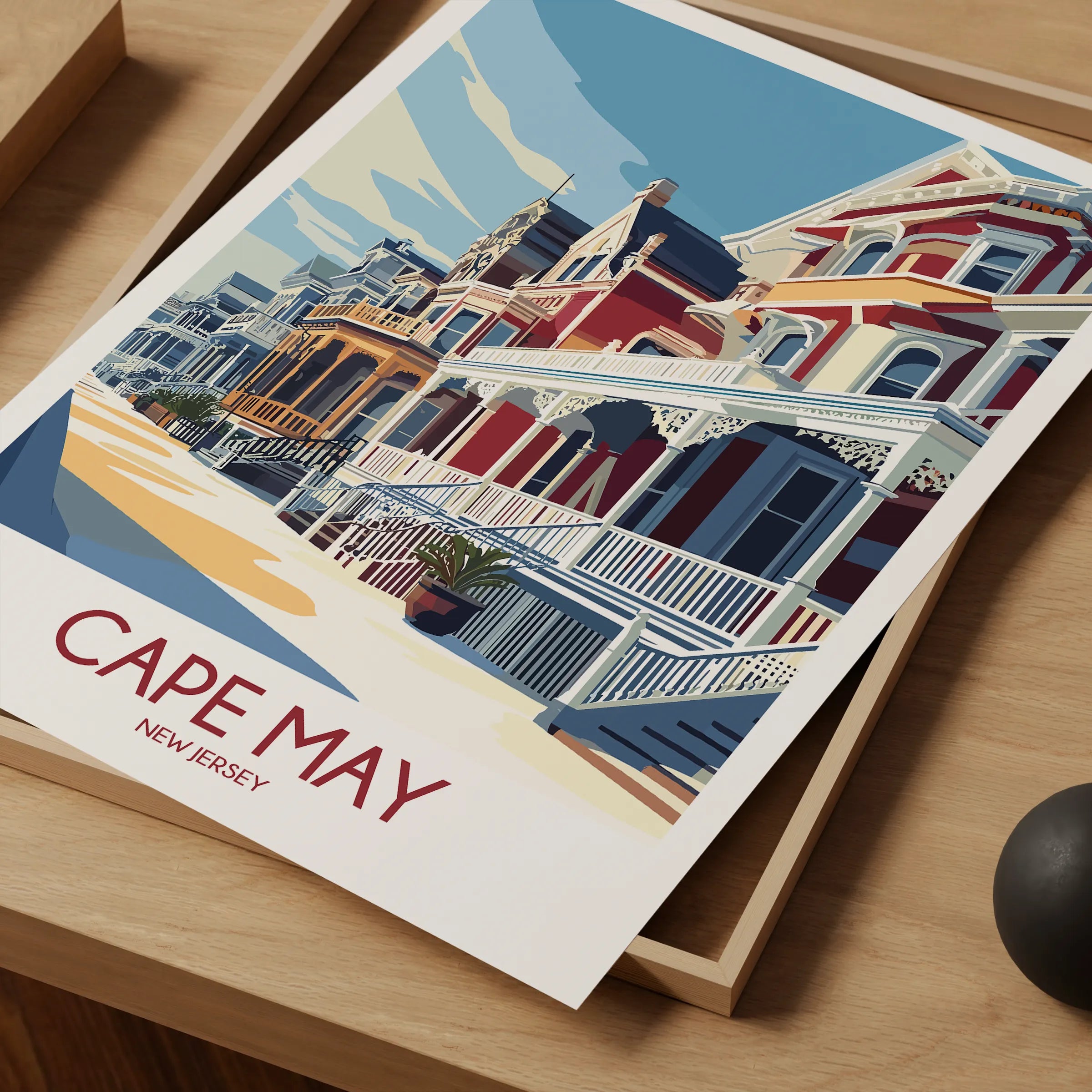 Cape May Retro Travel Illustration