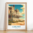 Cape May Retro Travel Illustration