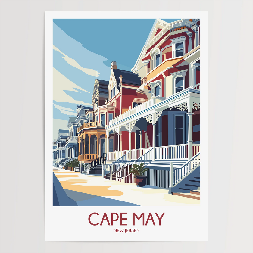Cape May Vintage Style Print