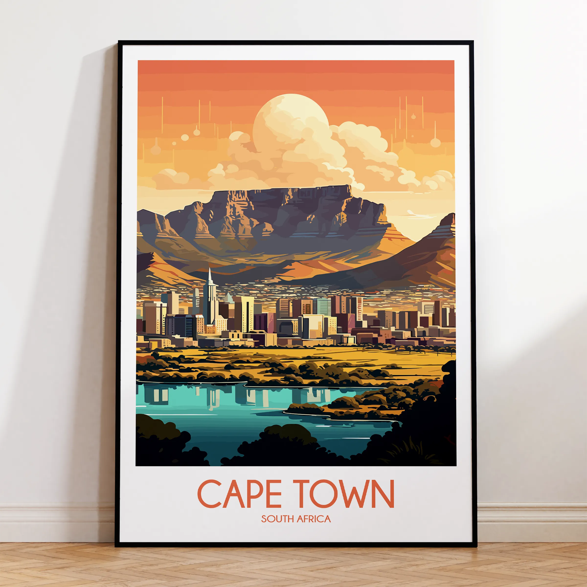 Cape Town Retro Travel Illustration