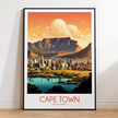 Cape Town Retro Travel Illustration