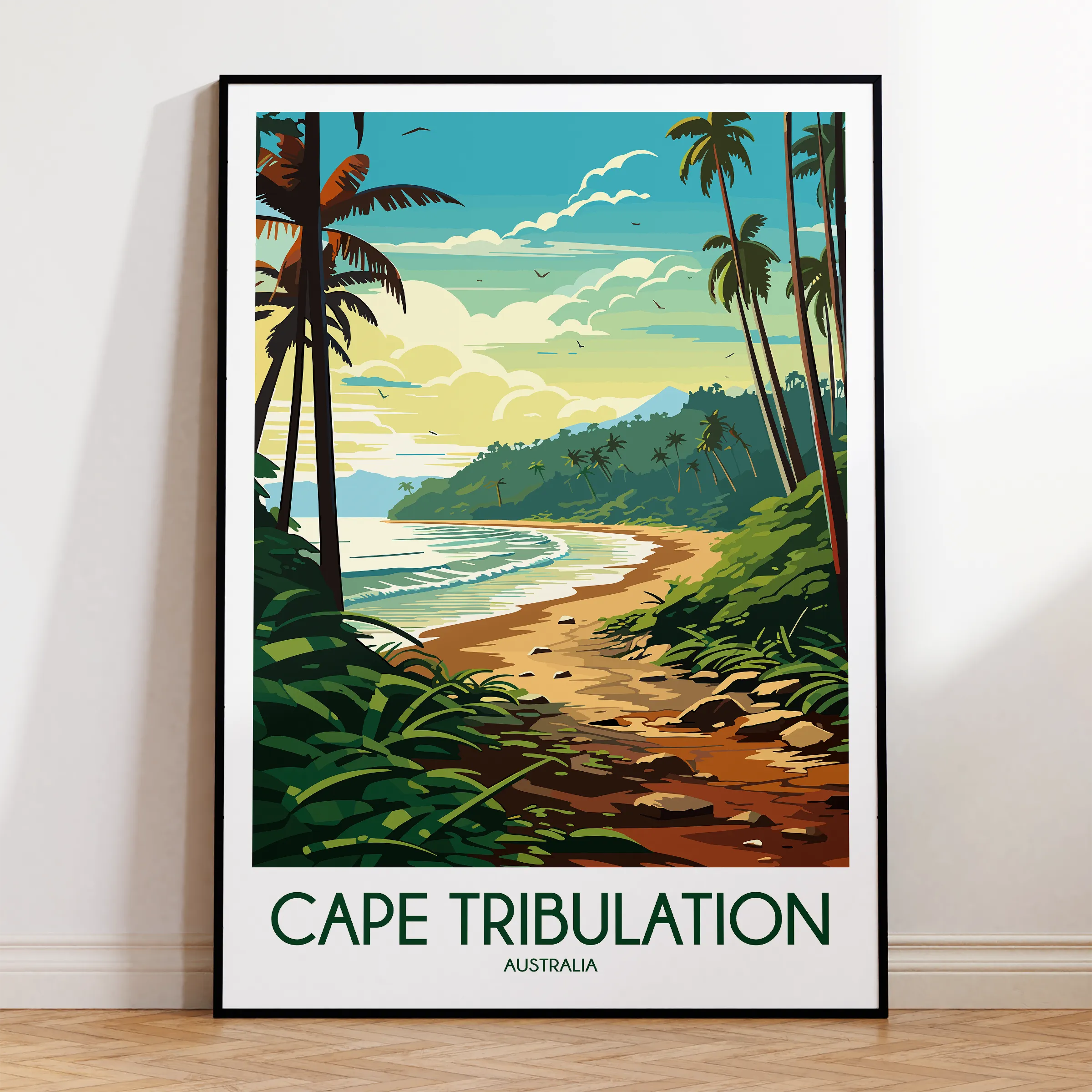 Cape Tribulation Retro Travel Illustration