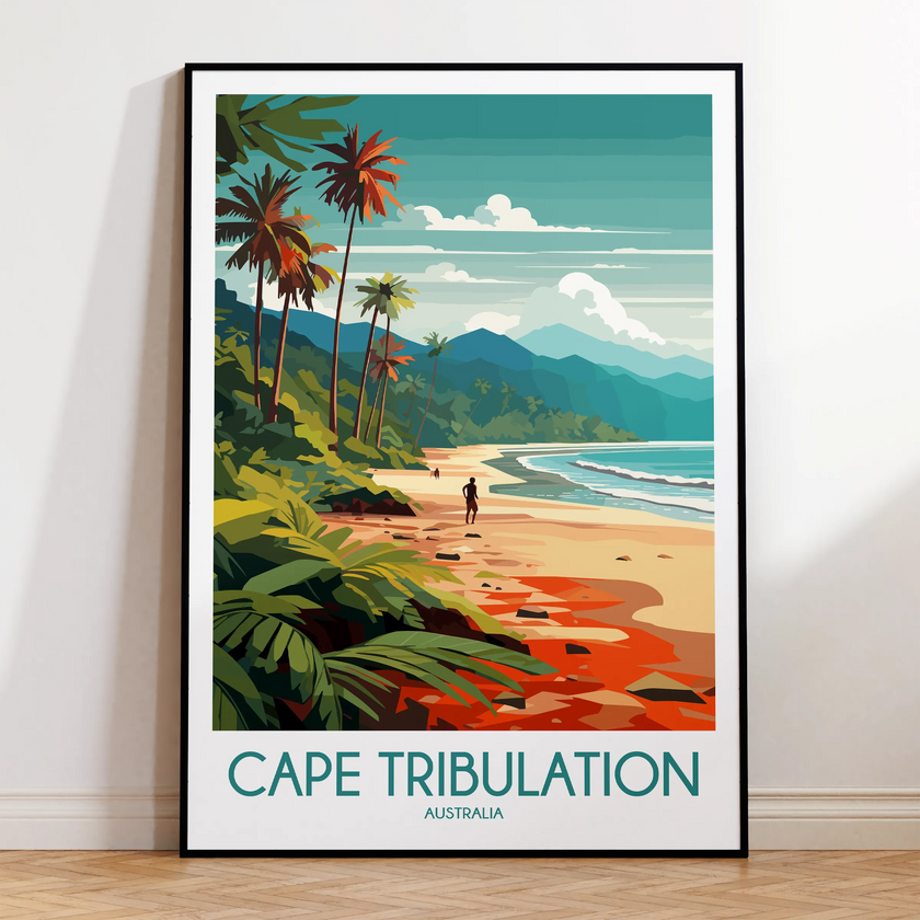 Cape Tribulation Retro Travel Illustration