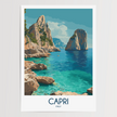 Capri Retro Travel Illustration