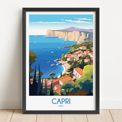 Capri Retro Travel Illustration