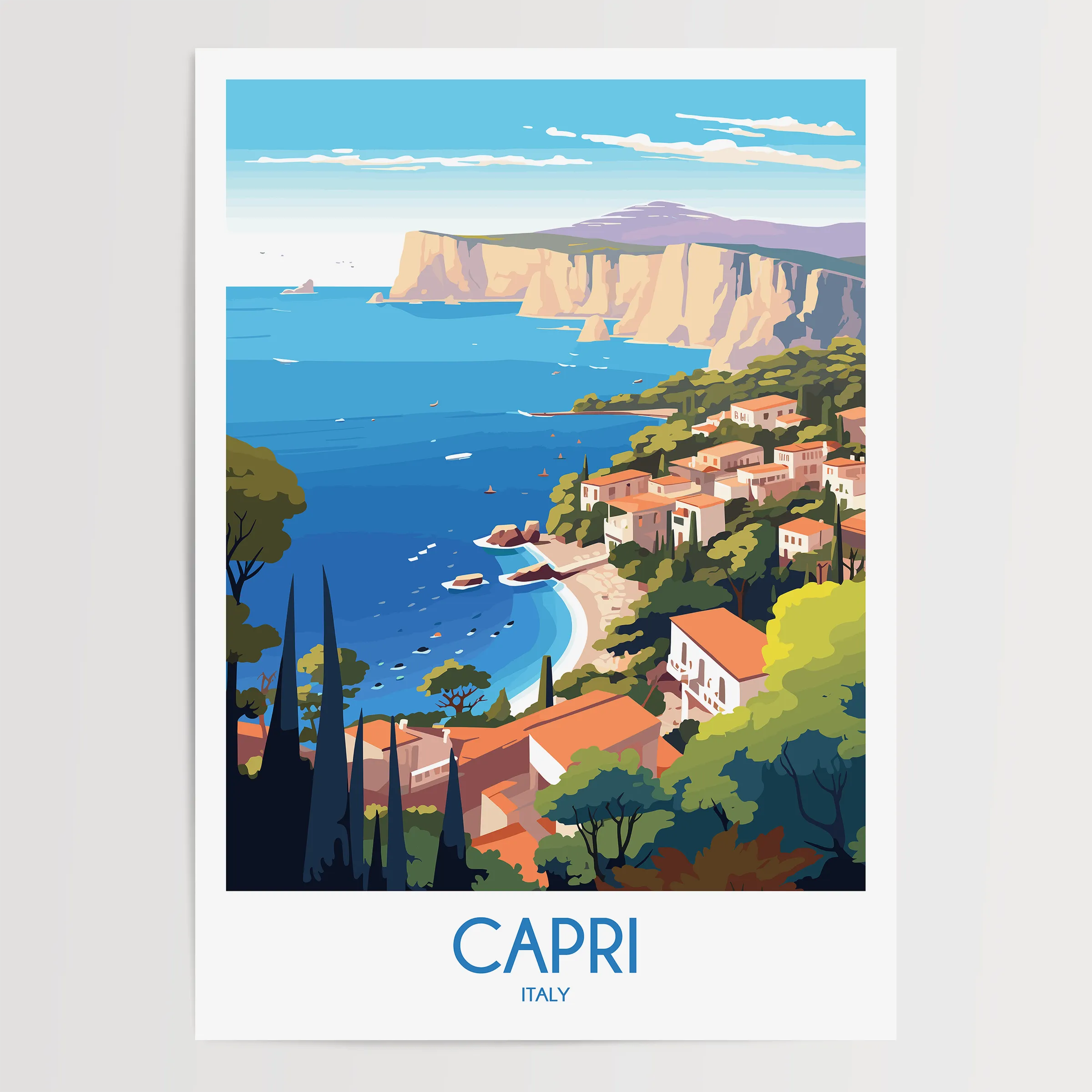 Capri Vintage Style Print