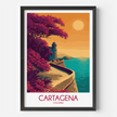 Cartagena Retro Travel Illustration