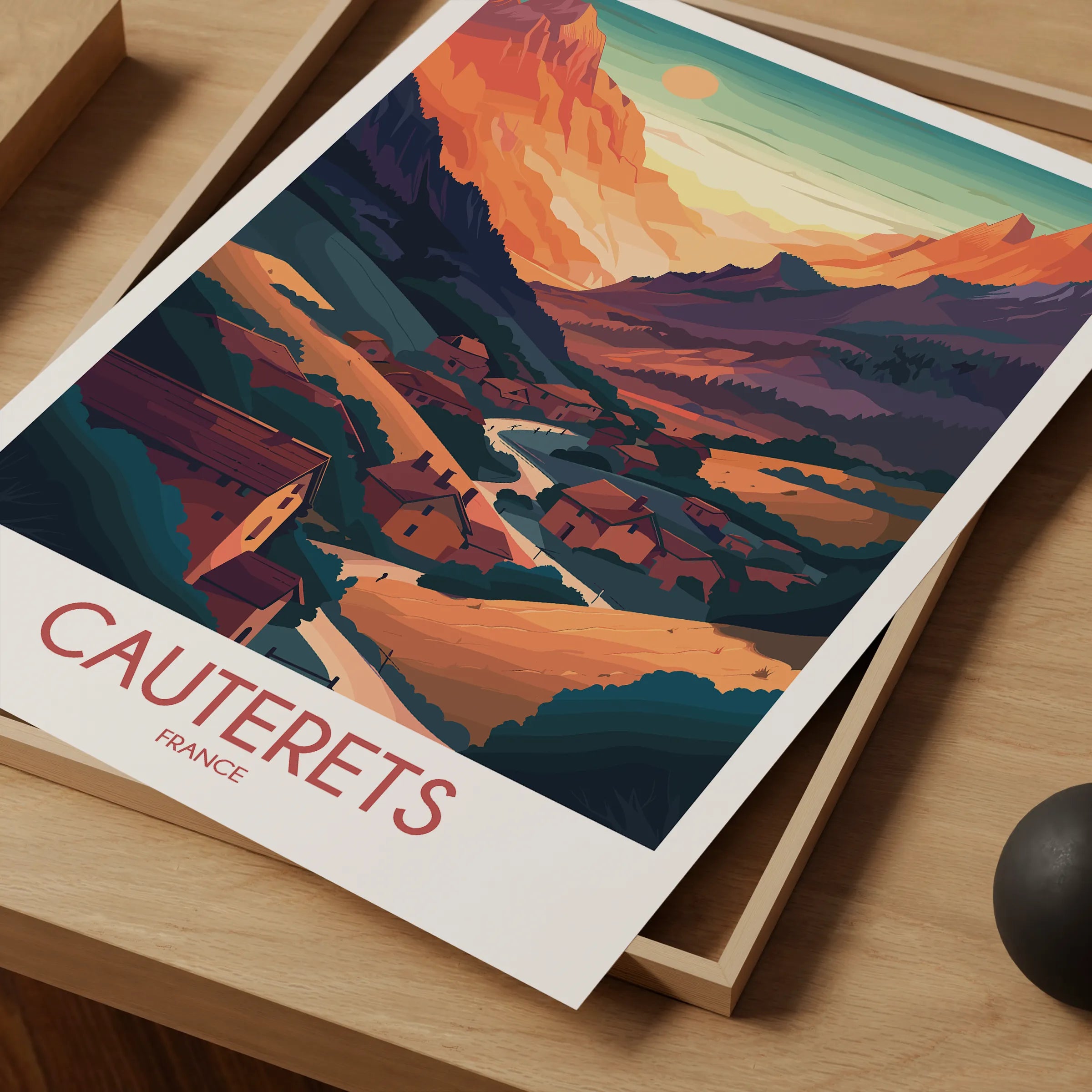 Cauterets Retro Travel Illustration
