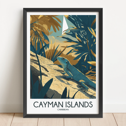 Cayman Islands Retro Travel Illustration