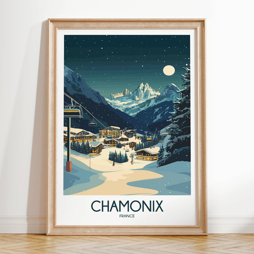 Chamonix Modern Travel Poster