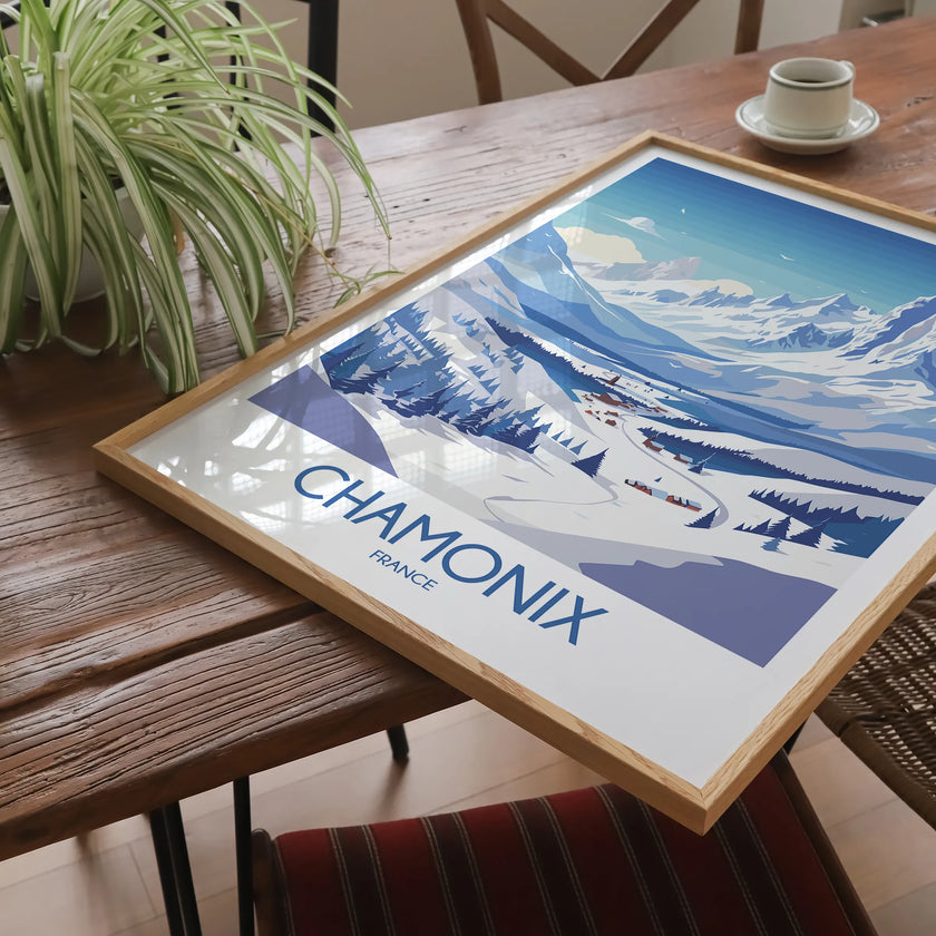Chamonix Retro Travel Illustration