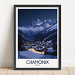 Chamonix Retro Travel Illustration