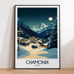 Chamonix Retro Travel Illustration