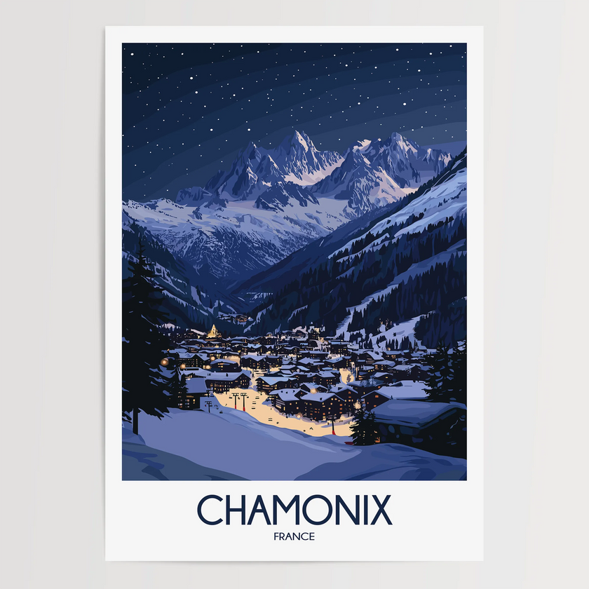 Chamonix Souvenir Poster Print