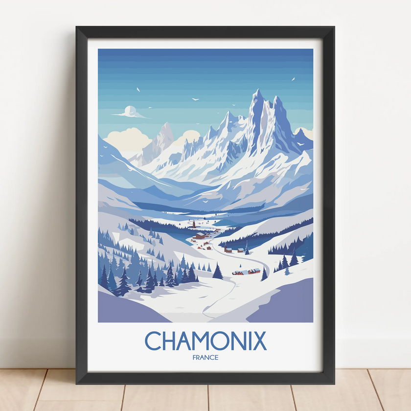Chamonix Vintage Style Print