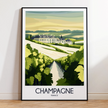 Champagne Modern Travel Poster