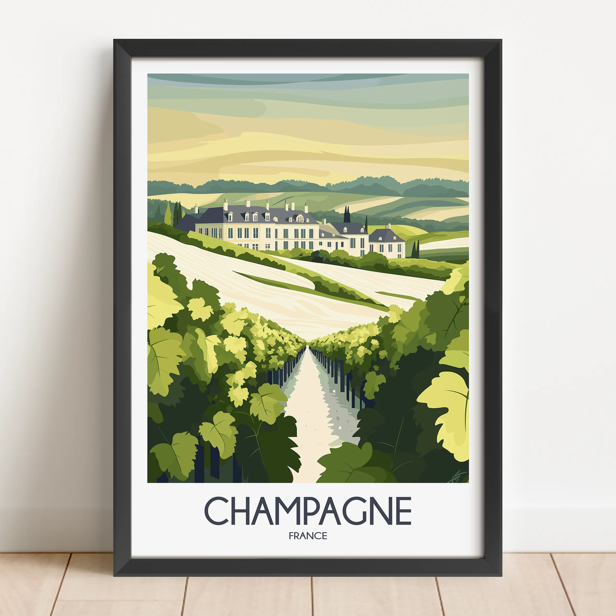 Champagne Scenic Landscape Art