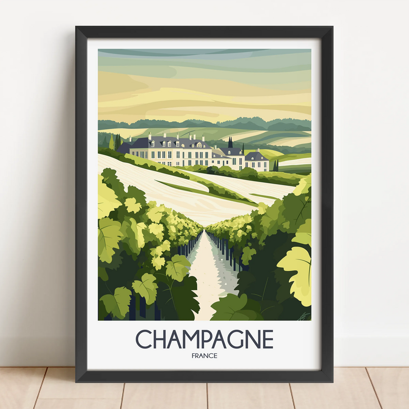 Champagne Scenic Landscape Art