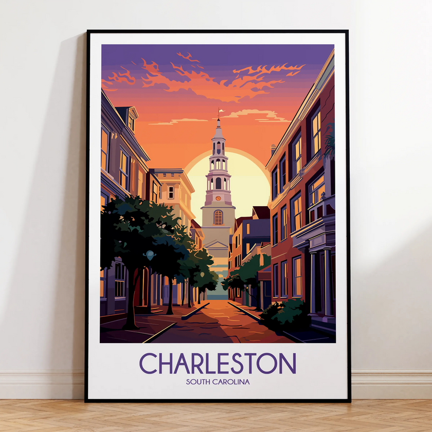 Charleston Retro Travel Illustration