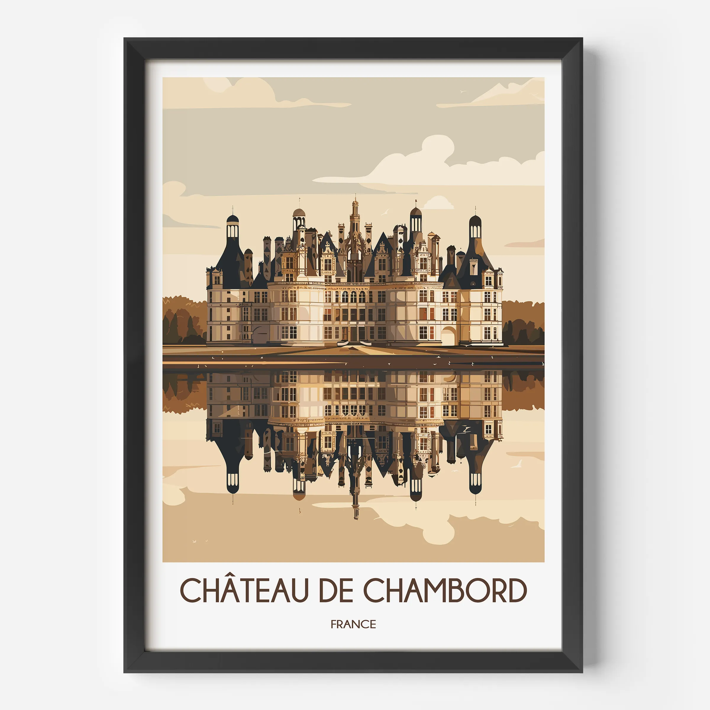Chateau De Chambord Minimalist Wall Art