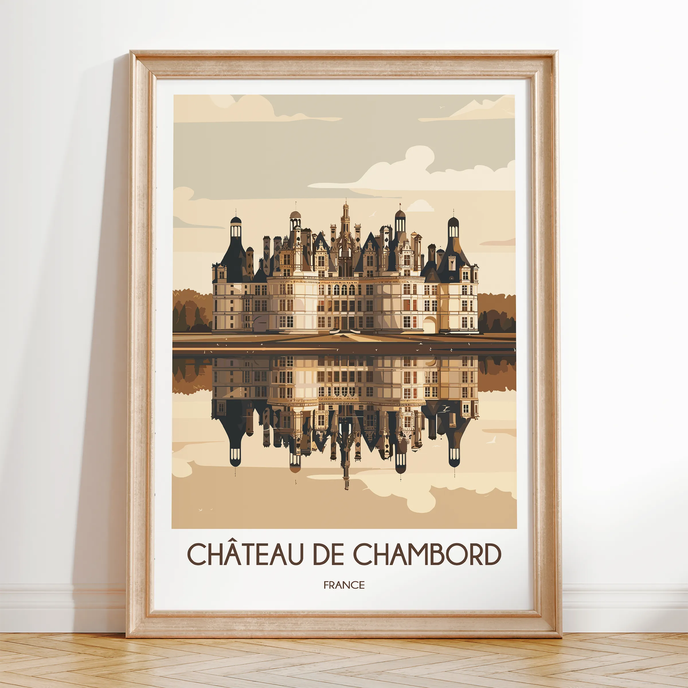 Chateau De Chambord Scenic Landscape Art