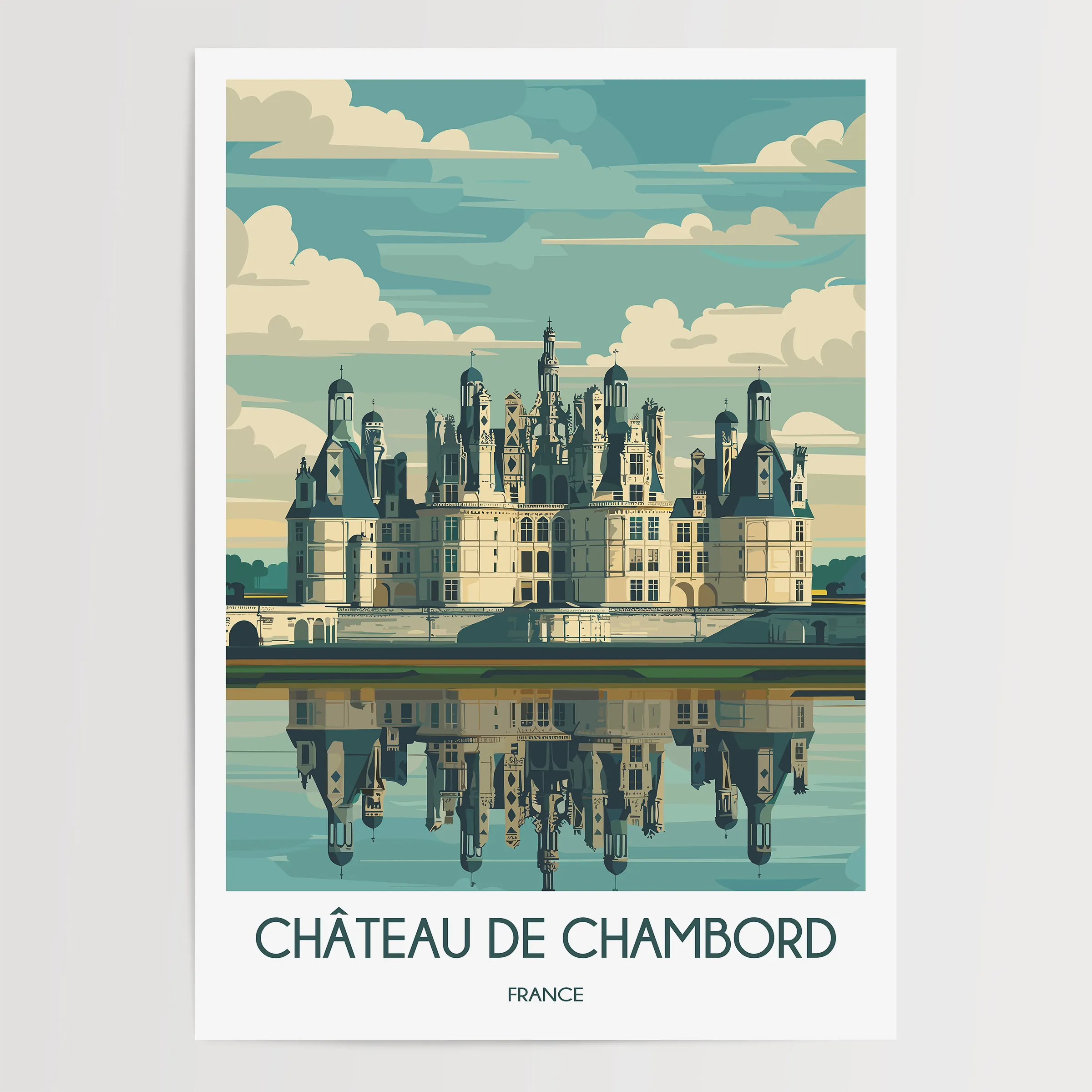 Chateau De Chambord Scenic Landscape Art