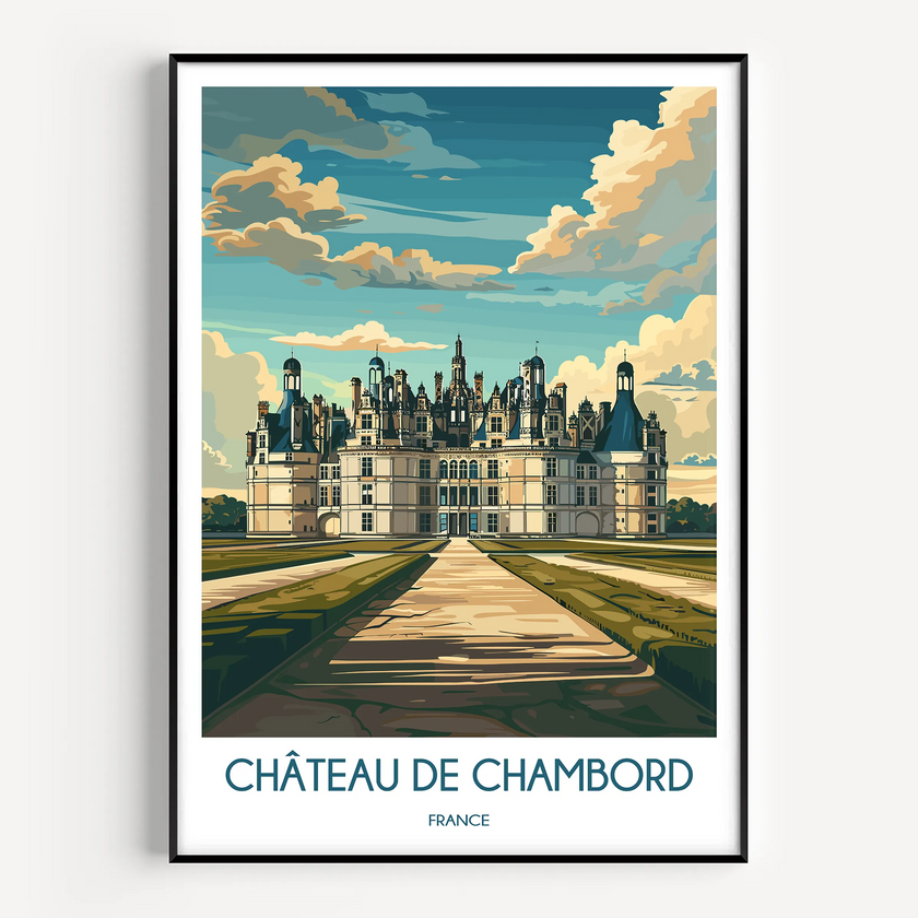 Chateau De Chambord Scenic Landscape Art