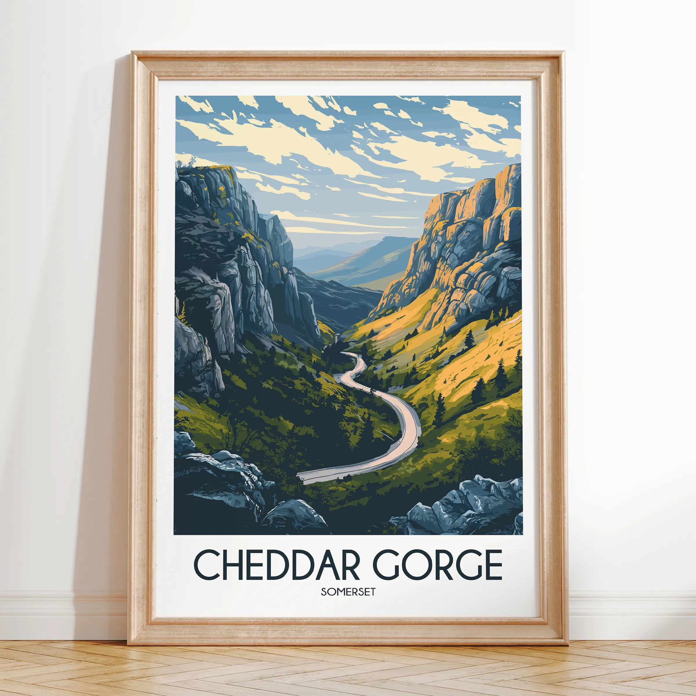Cheddar Gorge Modern Travel Poster