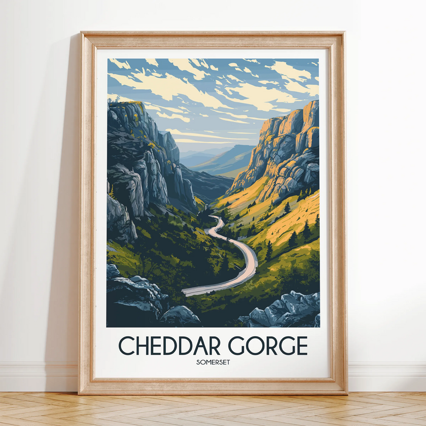 Cheddar Gorge Modern Travel Poster