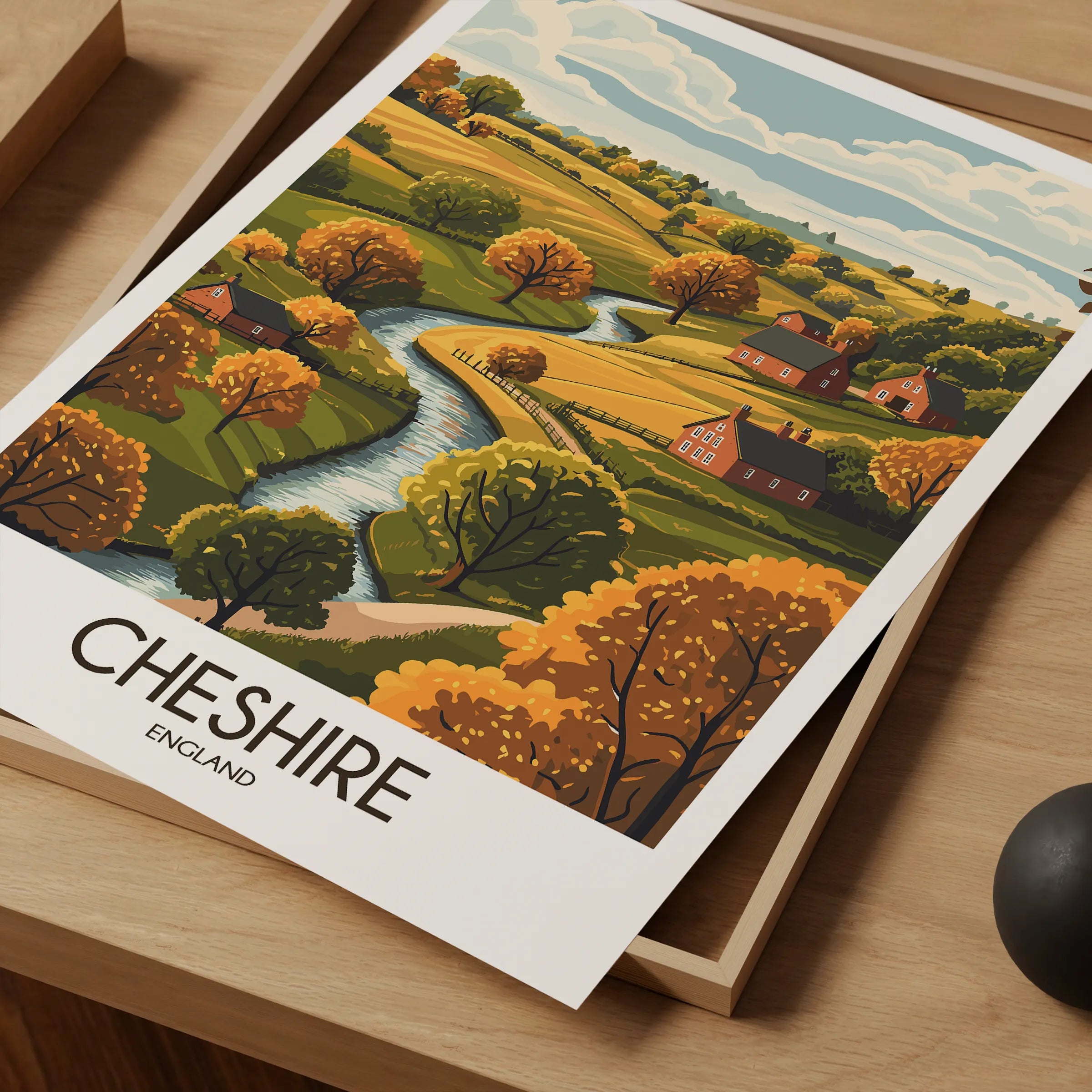 Cheshire Modern Travel Poster
