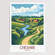Cheshire Modern Travel Poster