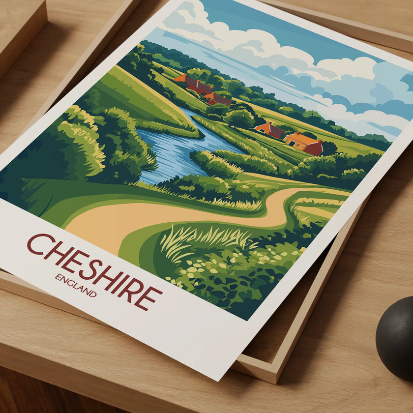 Cheshire Retro Travel Illustration