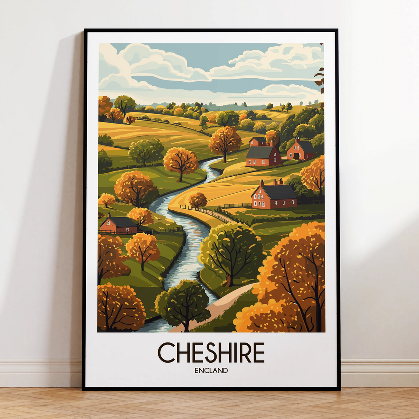 Cheshire Retro Travel Illustration