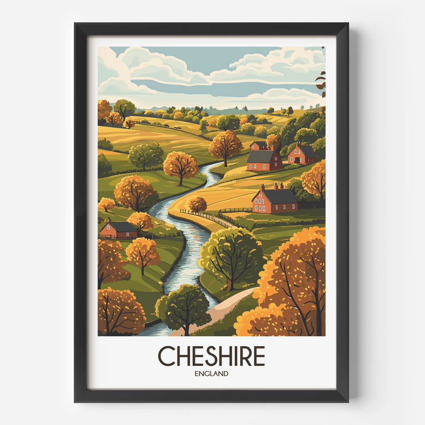 Cheshire Vintage Style Print