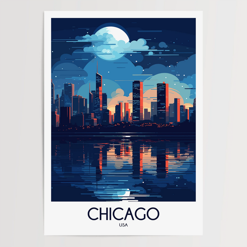 Chicago Modern Travel Poster