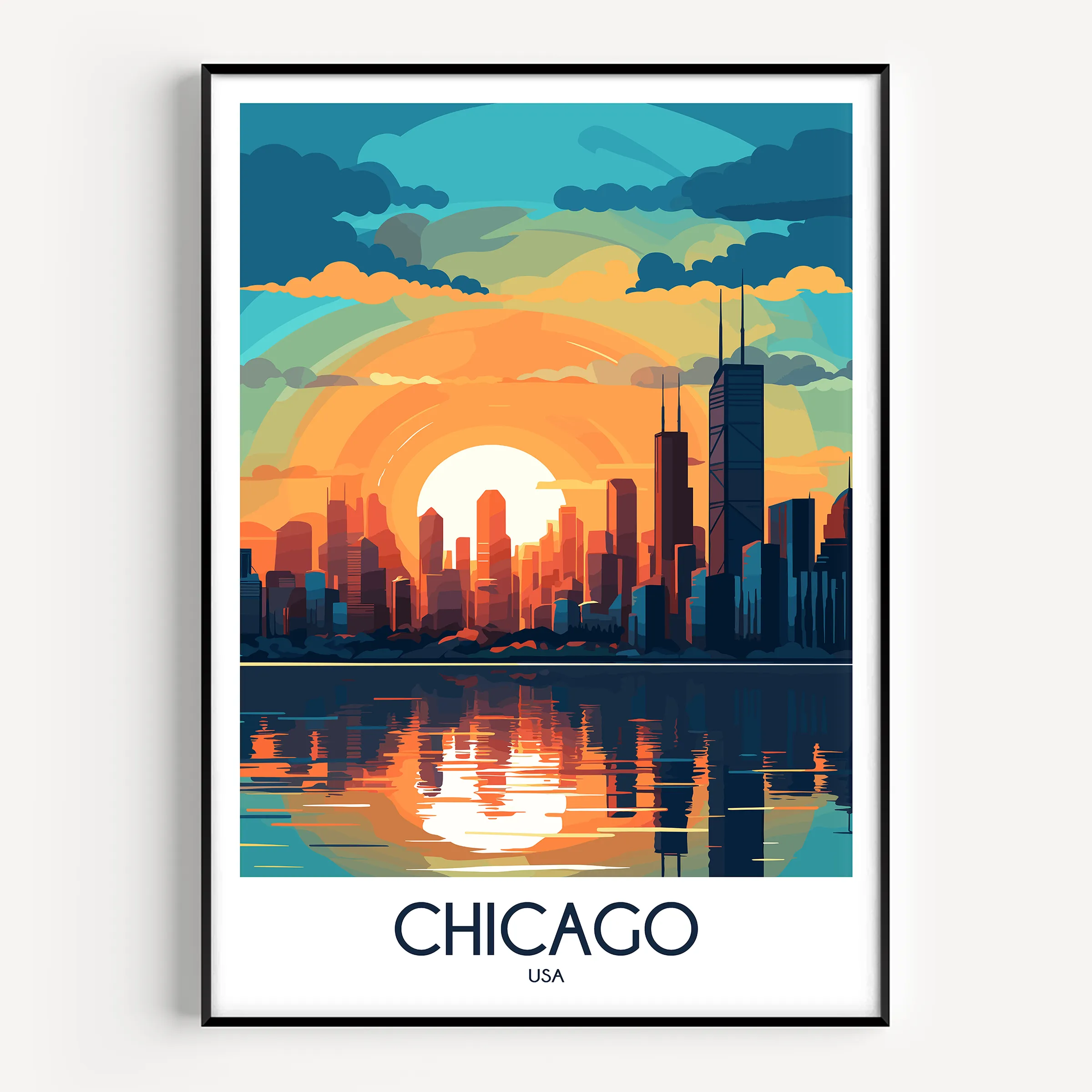 Chicago Retro Travel Illustration