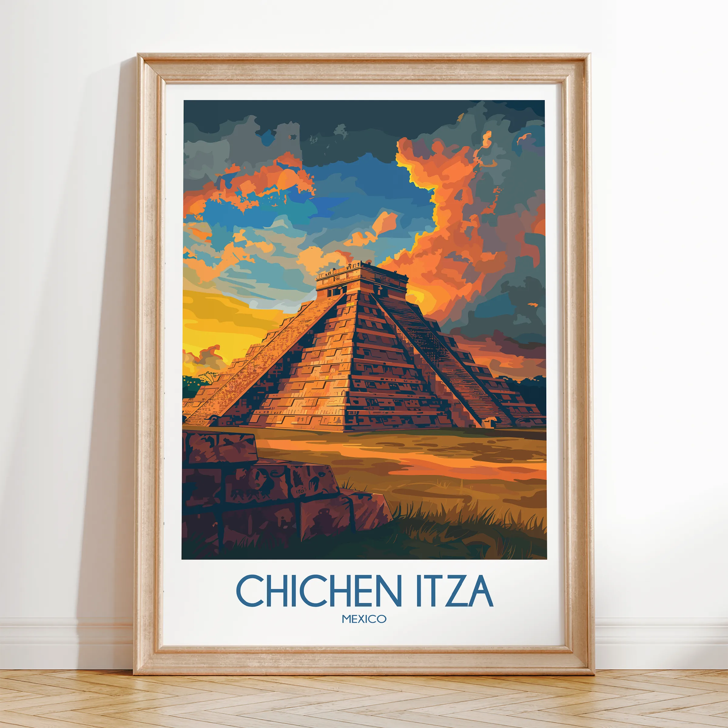 Chichen Itza Minimalist Wall Art
