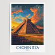 Chichen Itza Retro Travel Illustration