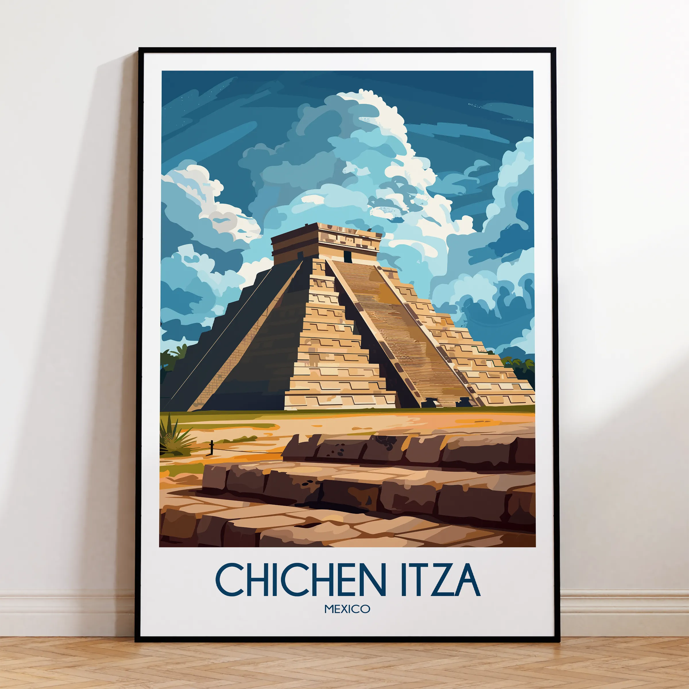 Chichen Itza Scenic Landscape Art