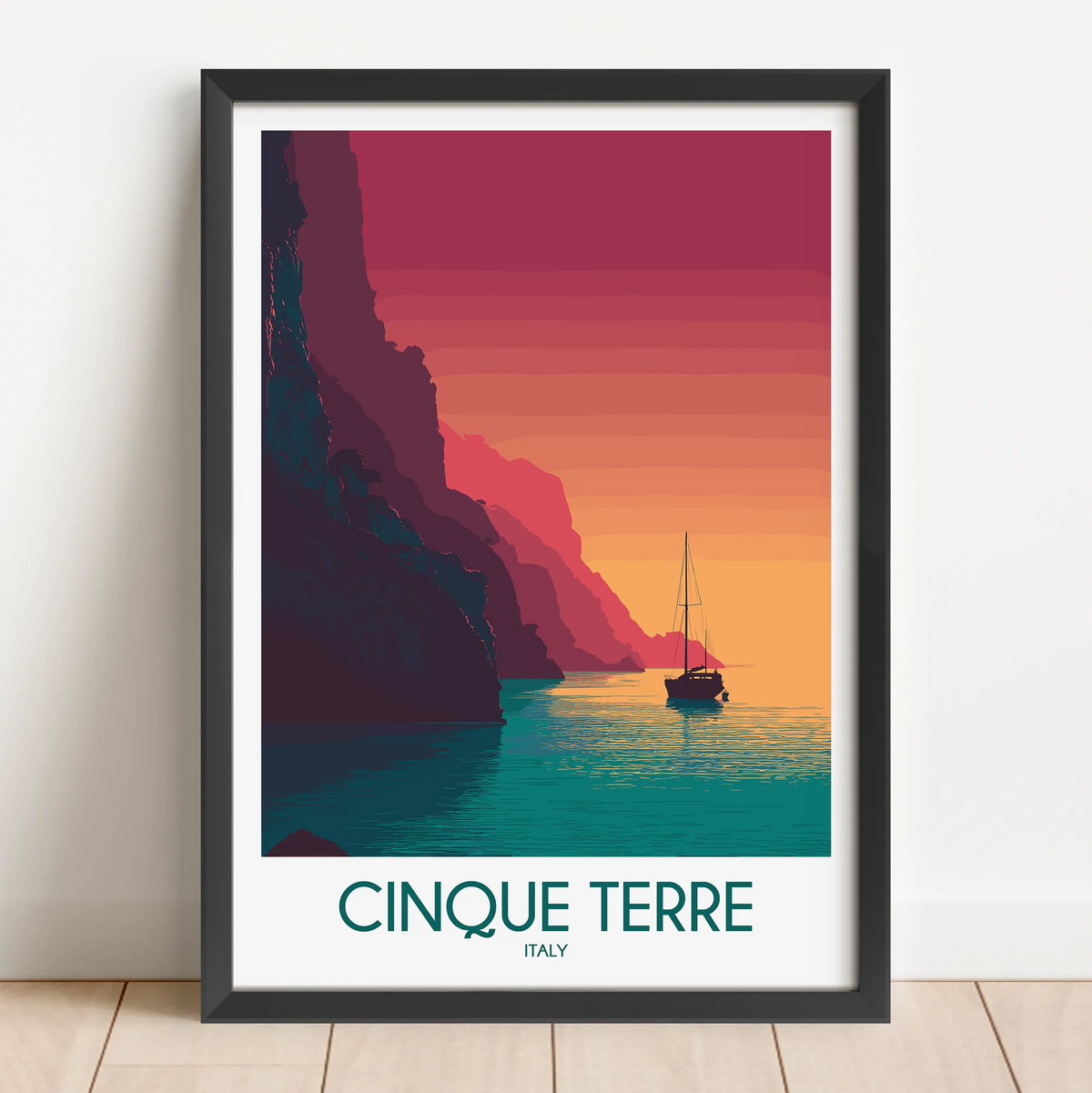 Cinque Terre Modern Travel Poster