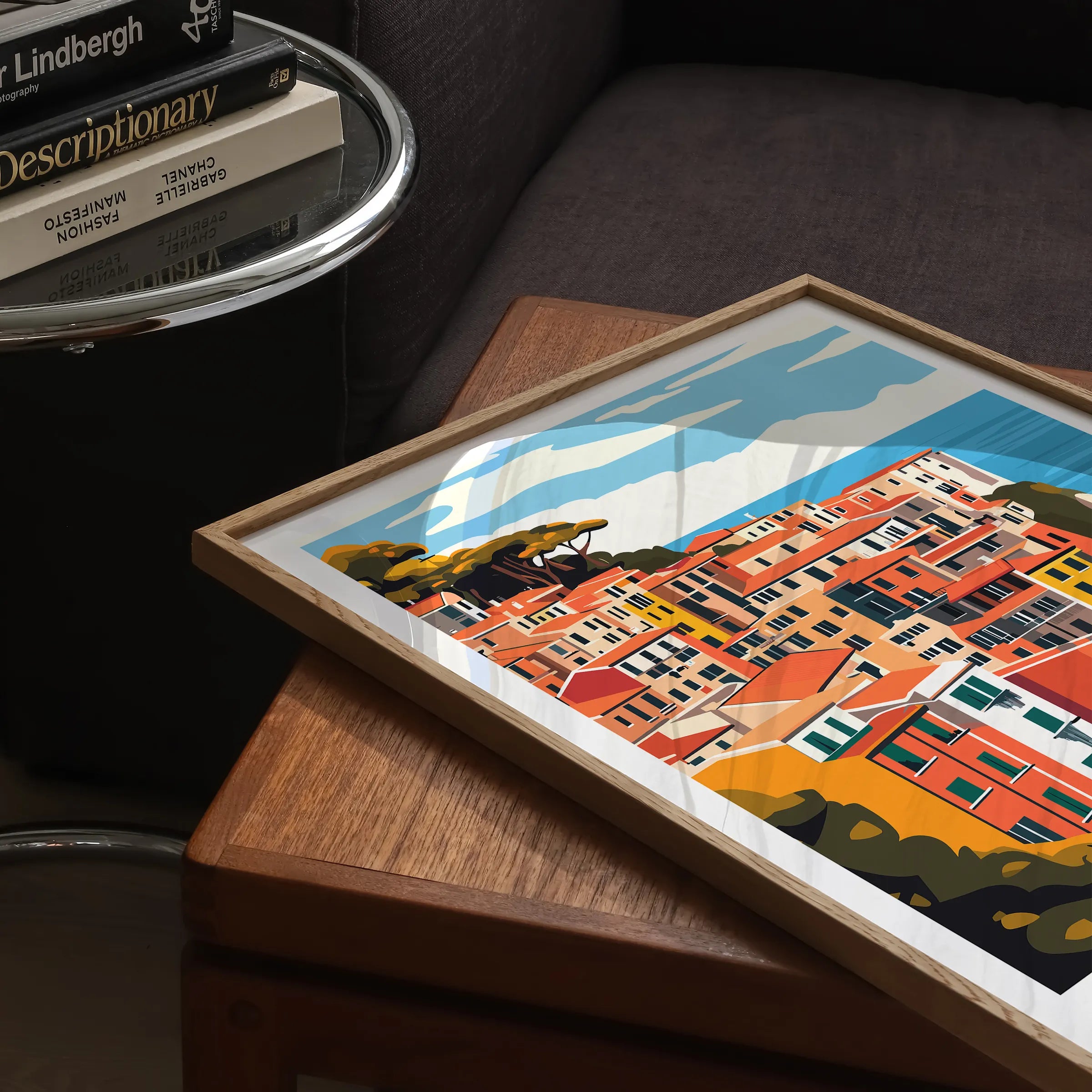 Cinque Terre Retro Travel Illustration